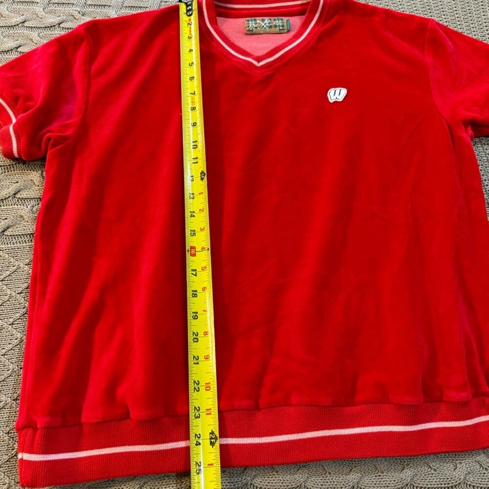 Red Jacket Wisconsin Badgers V Neck Short Sleeved Sweater ~ S/MD - Picture 5 of 11